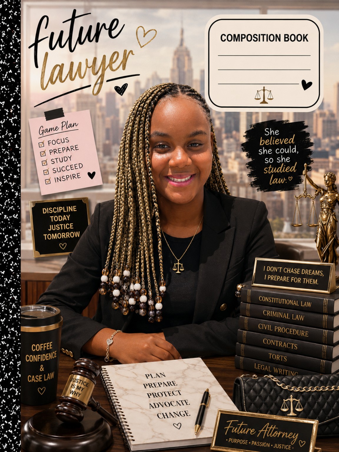 Future lawyer personalized composition book design