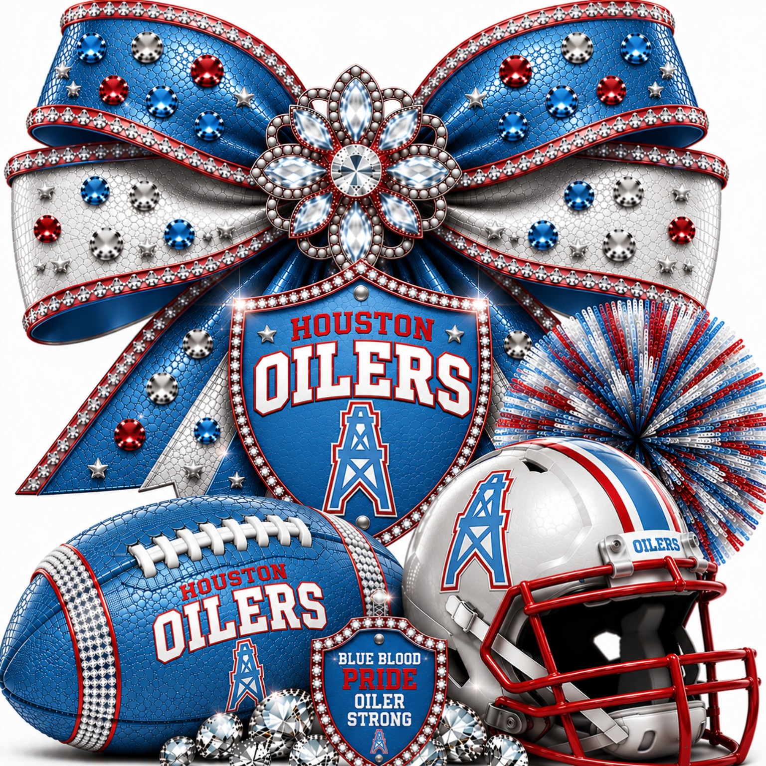 Houston Oilers inspired sports artwork